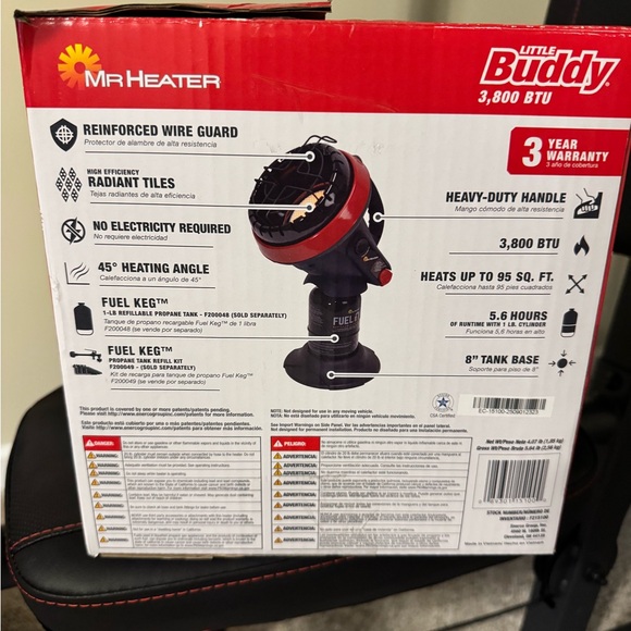3,800 BTU Little Buddy Portable Radiant Propane Heater - Picture 2 of 2